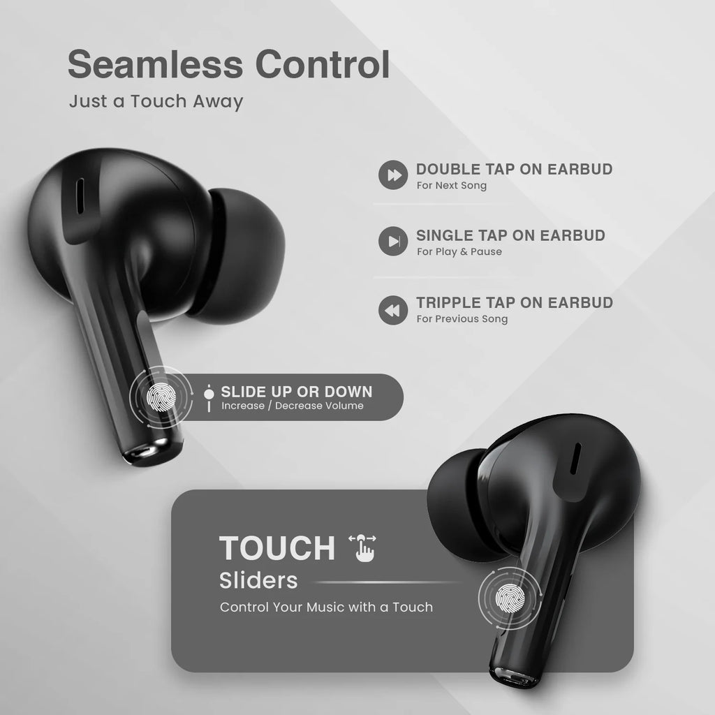 JSH Screen TWS Bluetooth Earbuds with 32 db ANC + ENC and On Case Display
