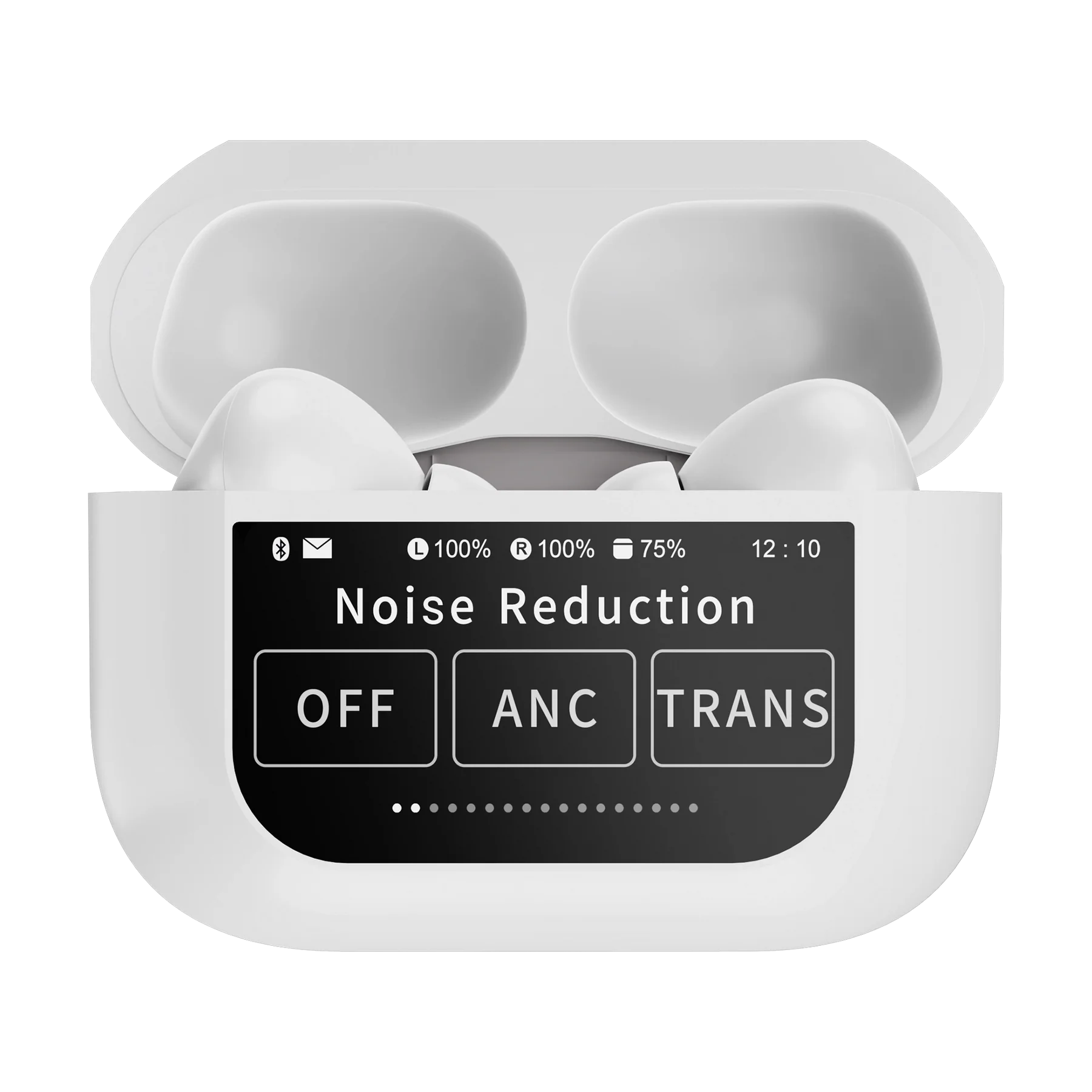JSH Screen TWS Bluetooth Earbuds with 32 db ANC + ENC and On Case Display