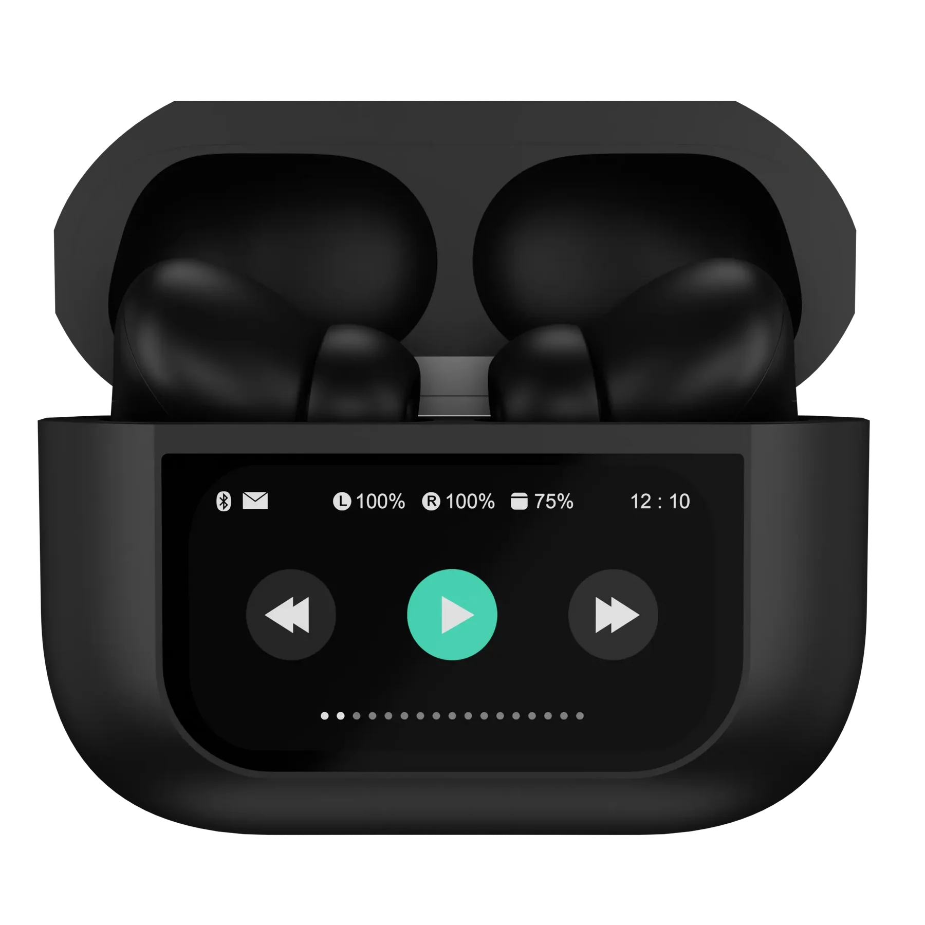 JSH Screen TWS Bluetooth Earbuds with 32 db ANC + ENC and On Case Display