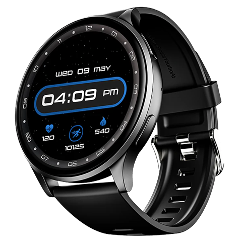 boAt Lunar Orb w/ 1.45" (3.6 cm) AMOLED Display, BT Calling, DIY Watch Face Studio, Coins, Crest App Health Ecosystem, Live Cricket & Football Scores, IP67, Smart Watch for Men & Women(Active Black)