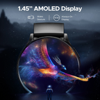 boAt Lunar Orb w/ 1.45" (3.6 cm) AMOLED Display, BT Calling, DIY Watch Face Studio, Coins, Crest App Health Ecosystem, Live Cricket & Football Scores, IP67, Smart Watch for Men & Women(Active Black)