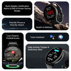 boAt Lunar Orb w/ 1.45" (3.6 cm) AMOLED Display, BT Calling, DIY Watch Face Studio, Coins, Crest App Health Ecosystem, Live Cricket & Football Scores, IP67, Smart Watch for Men & Women(Active Black)